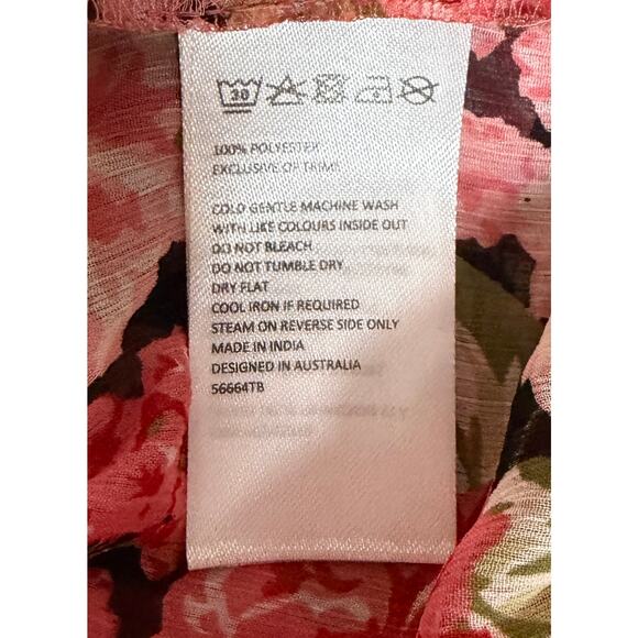 Bardot Women Blouse Top Size Medium Floral Pink Long Sleeve Turtle Neck NWT New - Picture 10 of 12